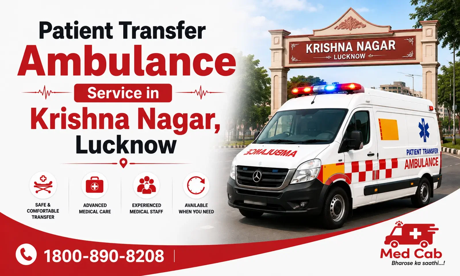 Online Patient Transfer Service in Krishna Nagar, Lucknow
