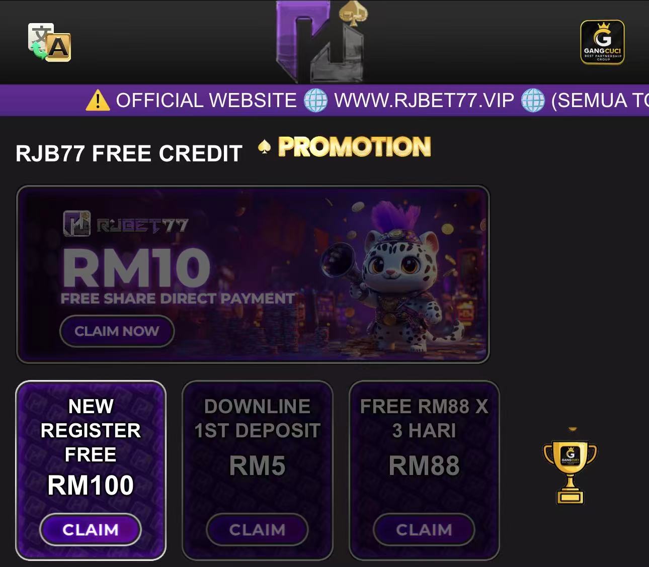 💯RJBET77 FREE RM88