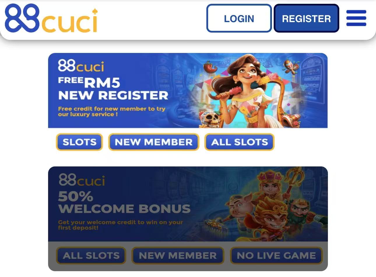 💯88CUCI FREE RM5 ALL SLOT