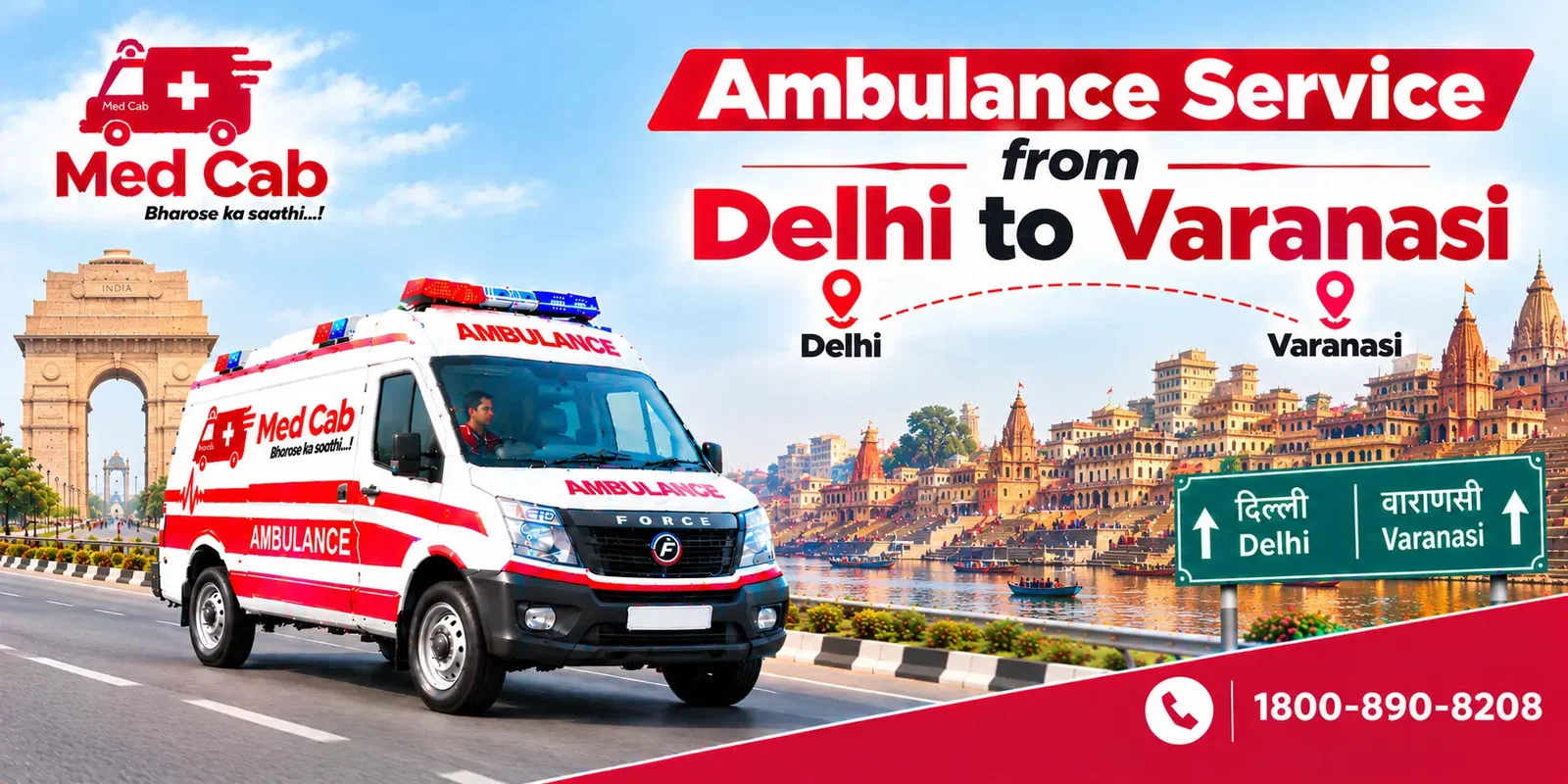 Ambulance Service Delhi to Varanasi 