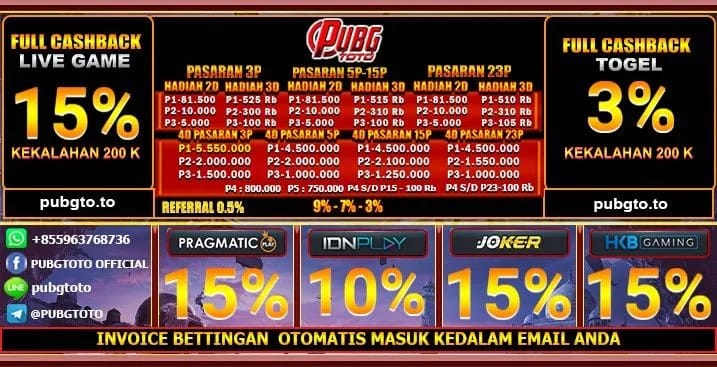 Klik gambar ini untuk daftar di Bo pubgtoto berlaku di prize 1,2,3 dan sampe 23 prize kusus 4d berhadiah besar berdiscon
