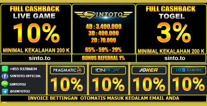 Klik gambar ini untuk 🌹 SINTOTO 🌹 BANDAR ONLINE AMAN DAN TERPERCAYA🌷 NEW MEMBER DEPO 50.000 BONUS 15.000  ▶MINIMAL DEPO 10.000  ▶▶HADIAH DAN DISKON X1000  ▶4D X 1000 = 3.400.000 65% ▶3D X 1000 = 400.000 59% ▶2D X 1000 = 70.000 29% 🔜⬇️ 