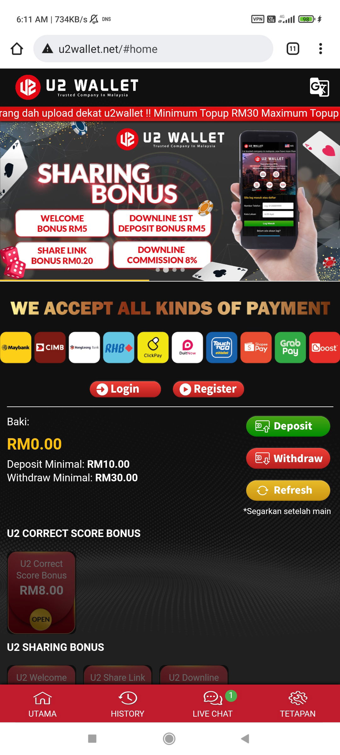 u2wallet 💯 🔥Trusted Company 🔥💯 TOP TRUST CASINO IN MALAYSIA