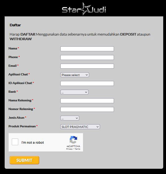 FORM DAFTAR FAFASLOT