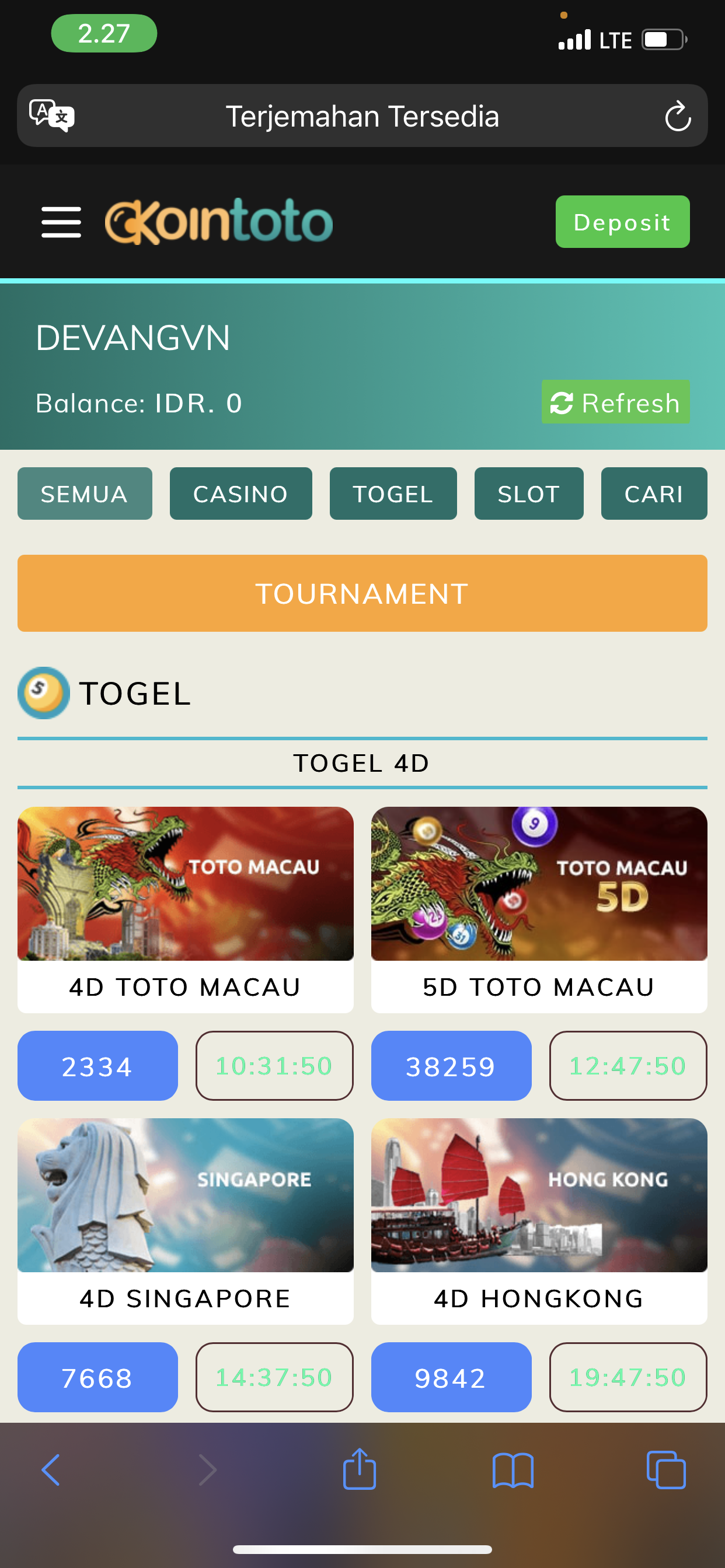 Koin toto *depo 75k bonus 50k to x6 