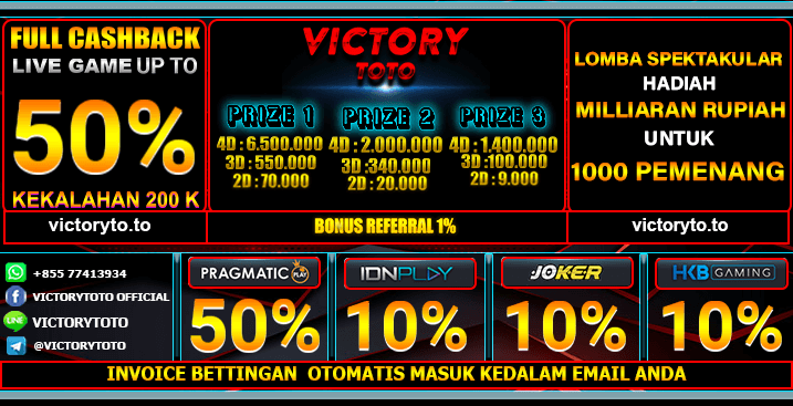 LOGIN VICTORYTOTO WAP BANDAR HADIAH 3 PRIZE LXGROUP
