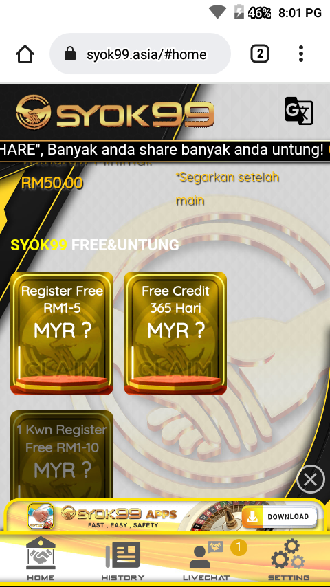 SYOK99 SHARE FREE RM3 HOT!!