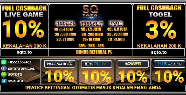 Klik gambar ini untuk daftar di bo sqtoto berlaku di prize 1 Ber discon 2d terbalik di bayar 🔜⬇️ 