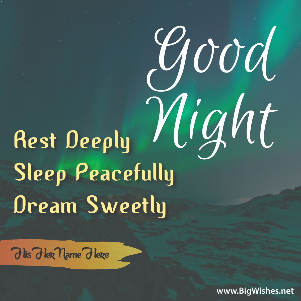 Beautiful Good Night Sweet Dreams Wishes Card | Big Wishes