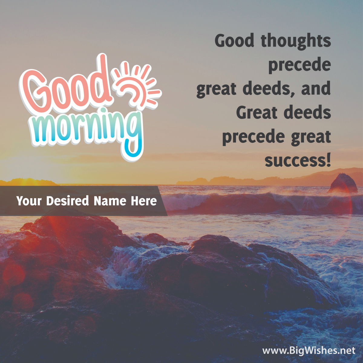 Good Morning Motivation Wishes Quote Card | Big Wishes