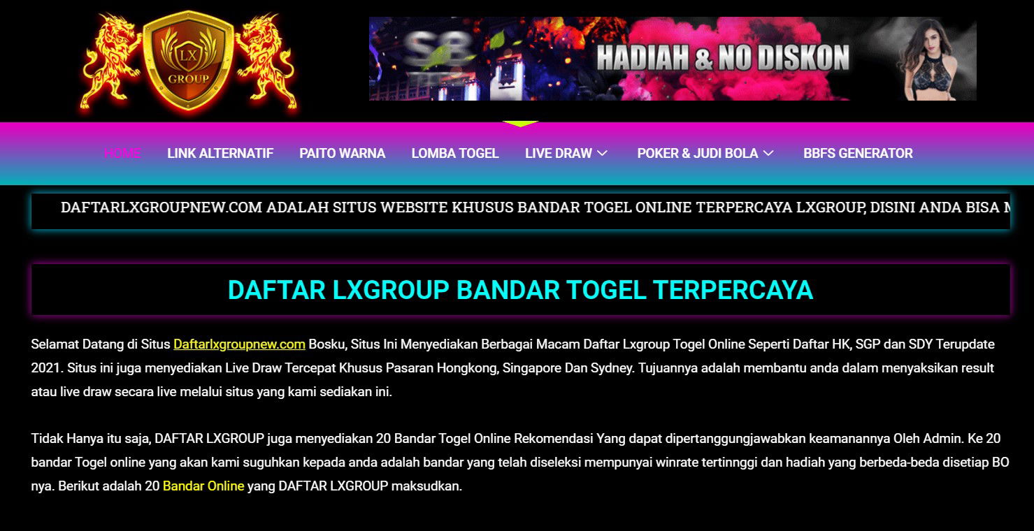 Selamat Datang di Situs Daftarlxgroupnew.com Bosku, Situs Ini Menyediakan Berbagai Macam Daftar Lxgroup Togel Online Seperti Daftar HK, SGP dan SDY Terupdate 2021