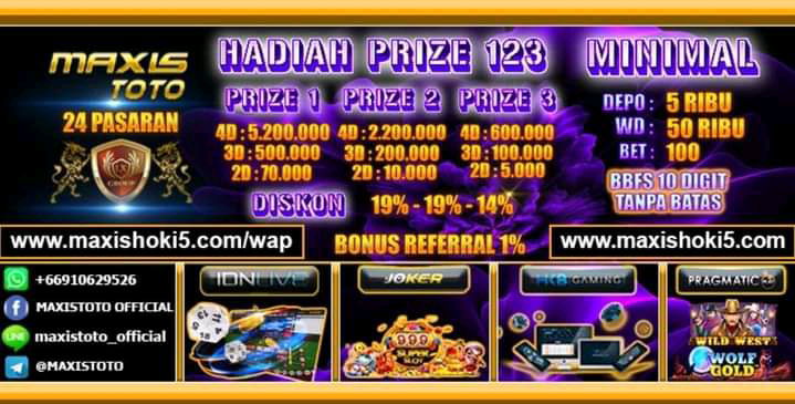 MAXISTOTO ( BANDAR TOGEL ONLINE PRIZE 1,2,3 DI BAYAR DAN DISCON )