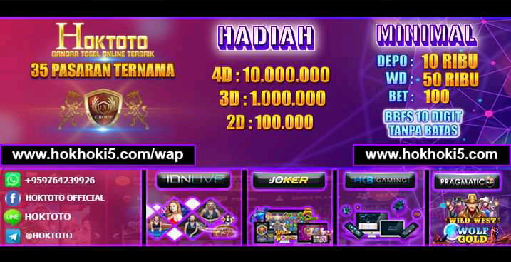 HOKTOTO  ( BO HADIAH 4D : 10.000.000 / 3D : 1.000.000 / 2D : 100.000 )