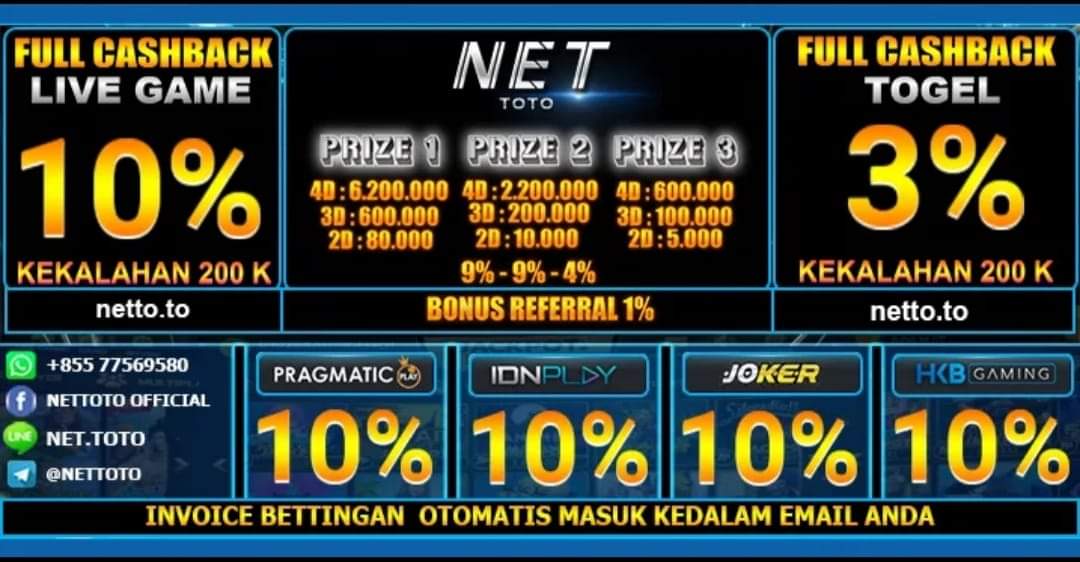 Klik gambar ini untuk daftar bo Nettoto berlaku di prize 1,2,3 dapat bayaran dan ada discon 🔜⬇️ 