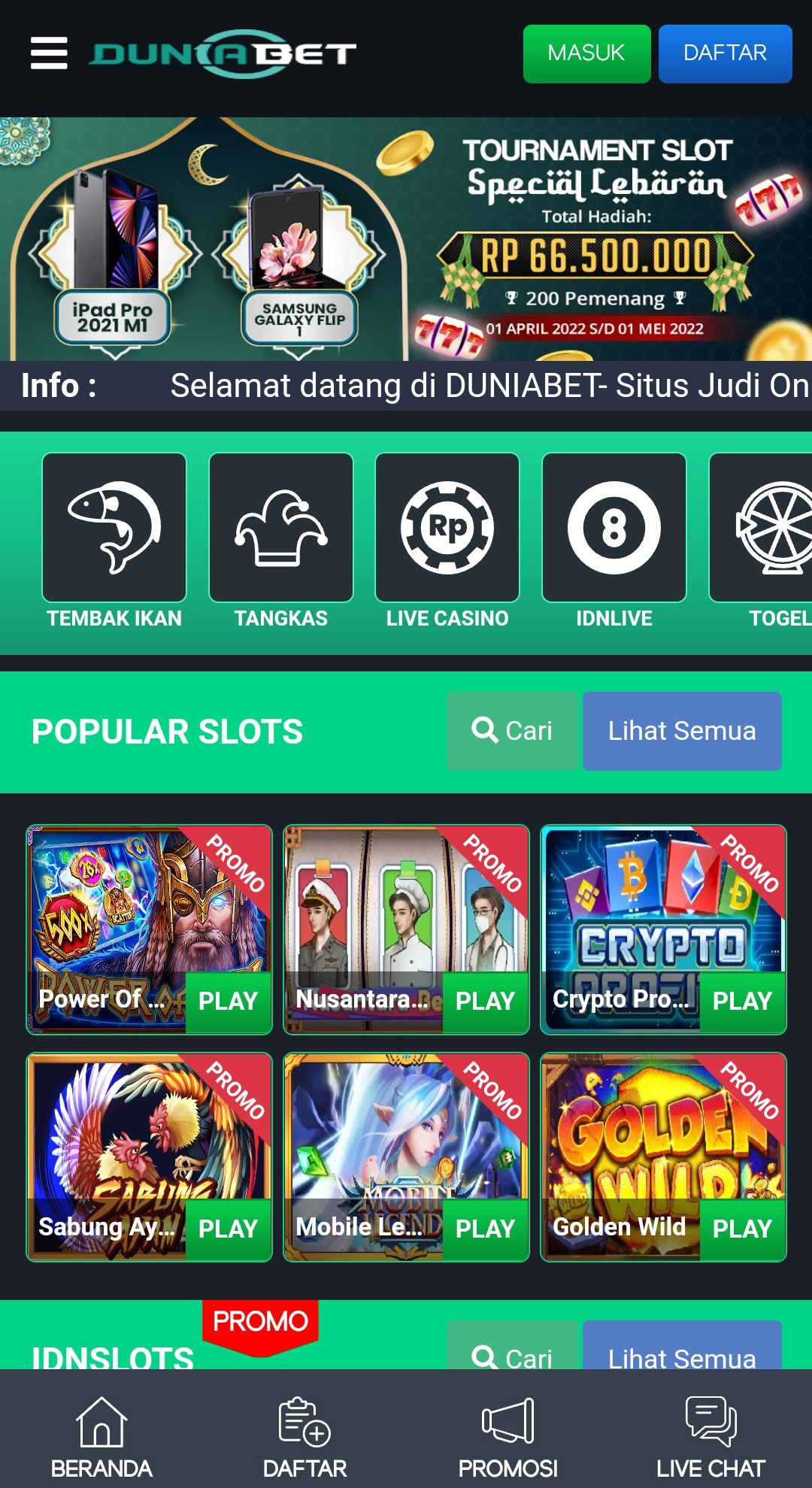 DUNIABET bonus 80% TUrnover 10x