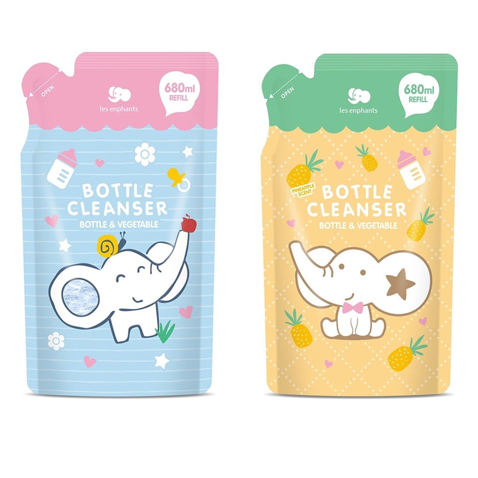 麗嬰房 奶瓶蔬果酵素洗潔液補充包680ml (無香/鳳梨香)