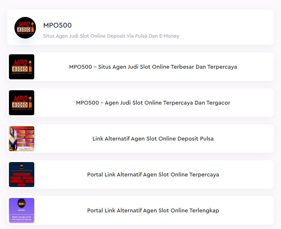 MPO500 Portal Link Alternatif Agen Slot Terbaik