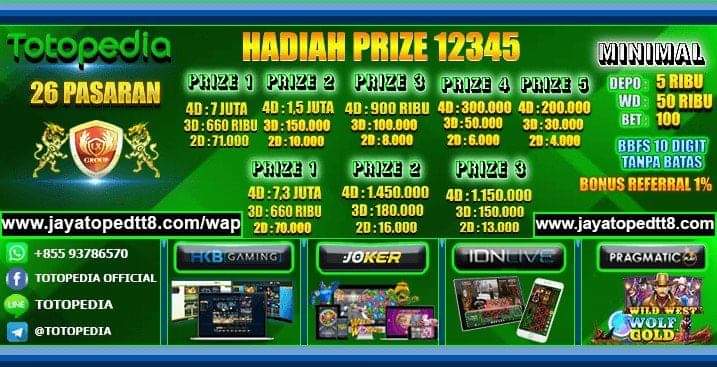 KLIK DAFTAR TOTOPEDIA  NO DISKON HADIAH BERLAKU SAMPAI PRIZE 1.2.3.4.5 DI BAYAR SEMUA PASARAN MINIMAL DEPOSIT 5.000 RIBU MINIMAL WITHDRAW 50.000 RIBU MINIMAL BETTING 100 PERAK