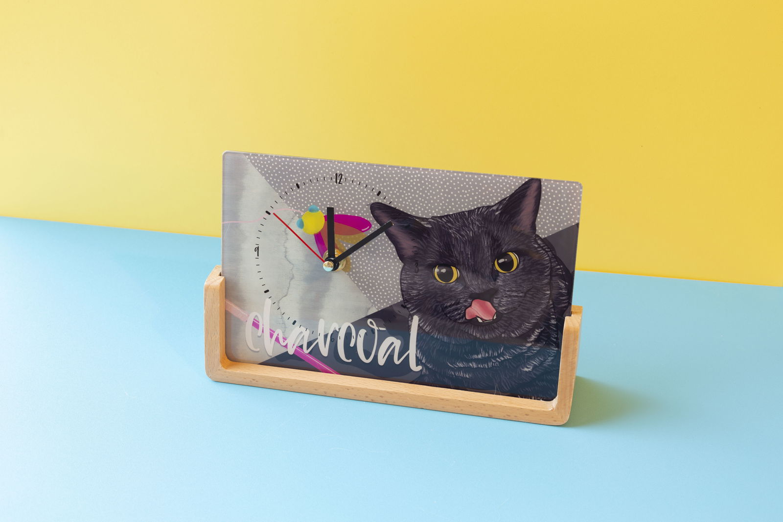 似顏繪 - 寵物雙面座檯鍾訂製