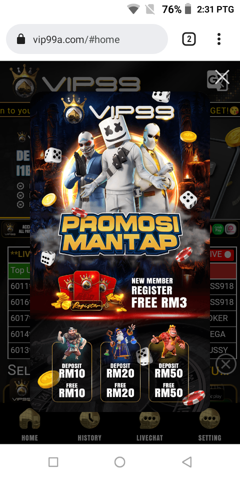 VIP99 NEW PROMO REGISTER RM3 80% WELCOME BONUS HOT!!!