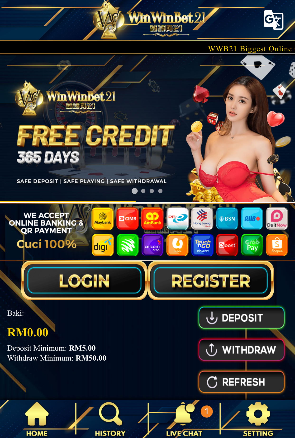 🔥HOT 2023🔥 winWinBet21 FREE RM5 reg/share