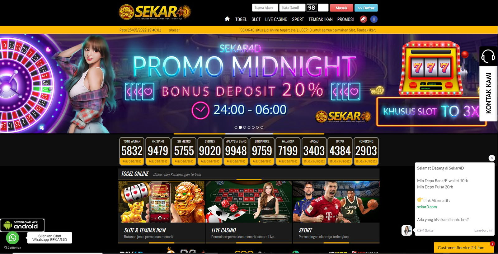 SEKAR4D Situs Slot, Casino dan Togel Online Terpercaya