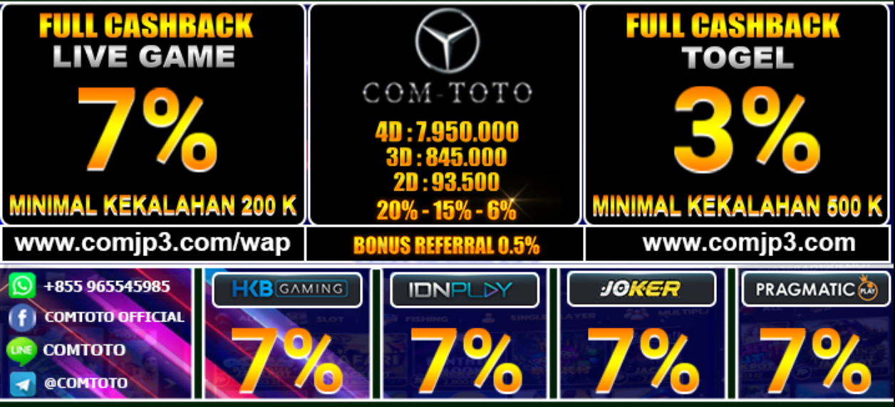 COMTOTO 📌 PRIZE 1 📌 DISKON 📌  BONUS NEW MEMBER
