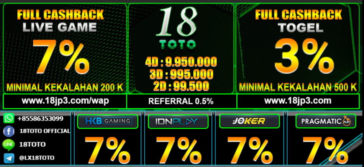 18TOTO 📌 PRIZE 1 📌 NO DISKON 📌HADIAH BESAR