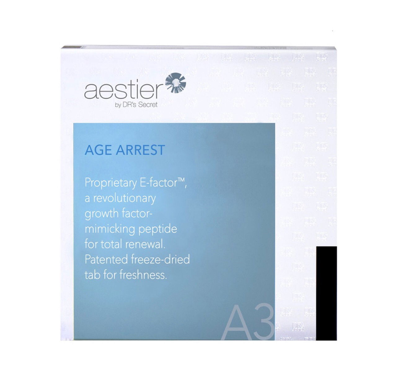 熙黛爾駐顏肽片 A3  革新E-Factor™（寡肽-1），錠狀型態結凍活性，遇激活而釋放。