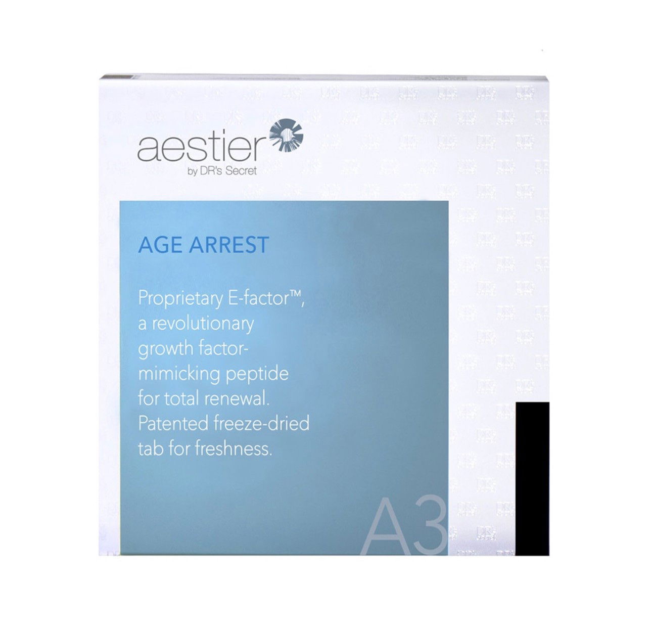 熙黛爾駐顏肽片 A3  革新E-Factor™（寡肽-1），錠狀型態結凍活性，遇激活而釋放。