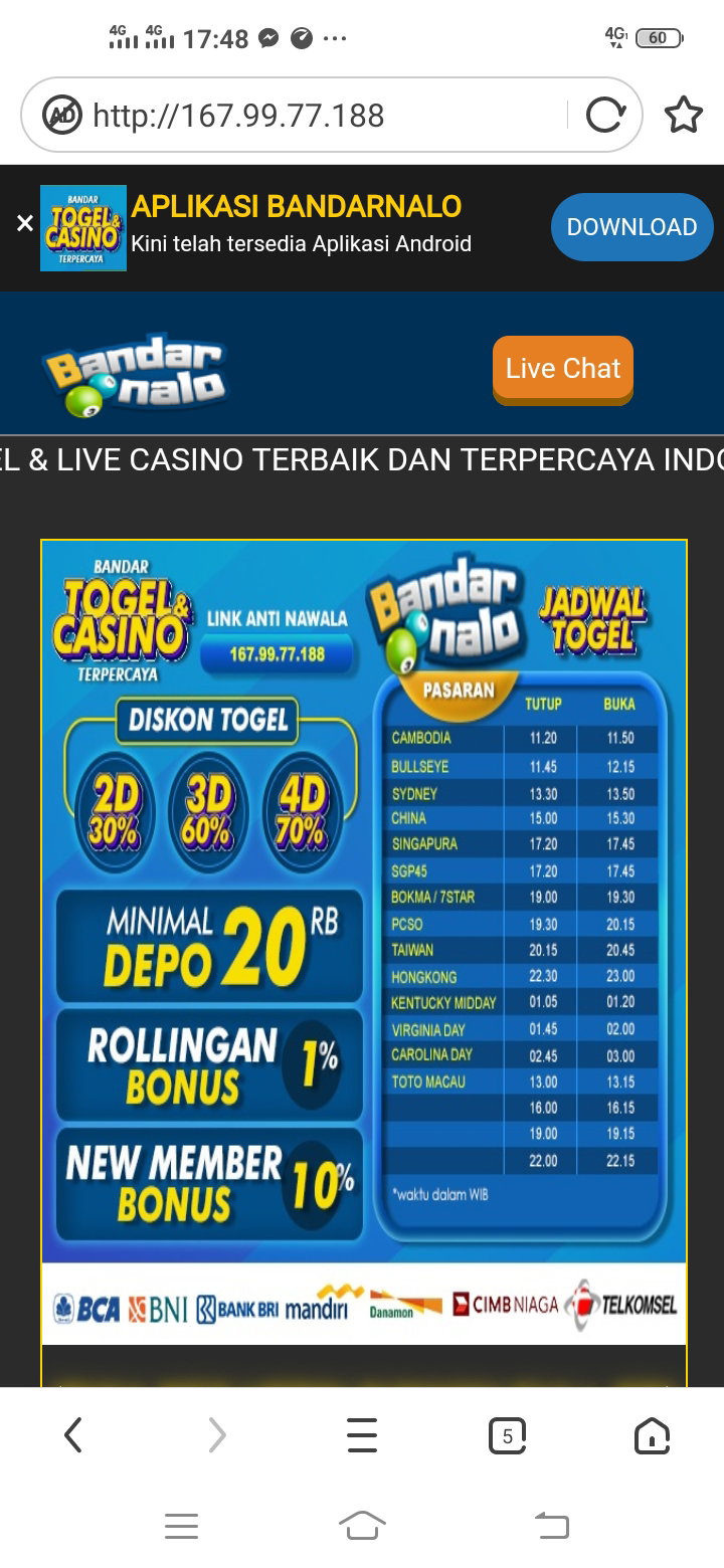  KLIK GAMBAR INI BUAT DAFTAR BO👉BANDAR NALO TOGEL  4d 70% 3d 60% 2d 30% ) Betingan x 1000 4d 3000 3d 400 2d 70 Minimal Deposit Rp.20.000 / Minimal Withdraw Rp.50.000 Proses SuperCepat & SuperAman Menang berapapun dibayar Lunas !!