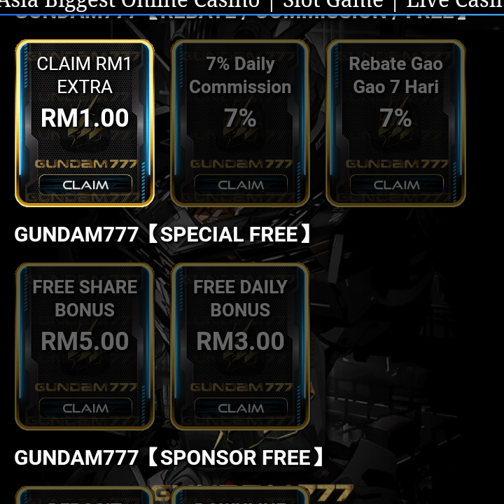 GUNDAM777 FREE TANPA DEPOSIT RM5!!