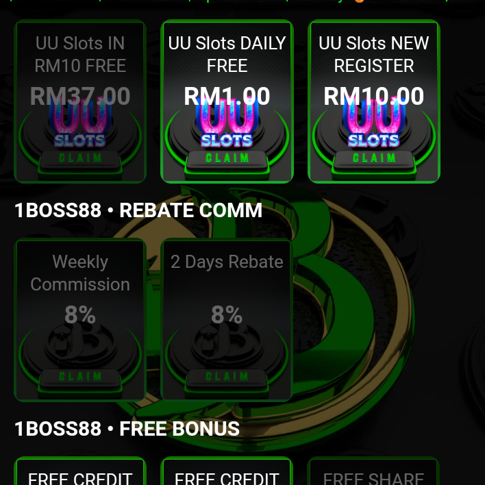 IBOSS88 FREE TANPA DEPOSIT RM10!!