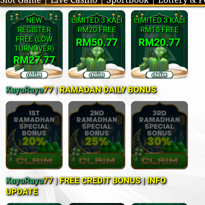 KAYARAYA77 NEW REGISTER RM27.77!!