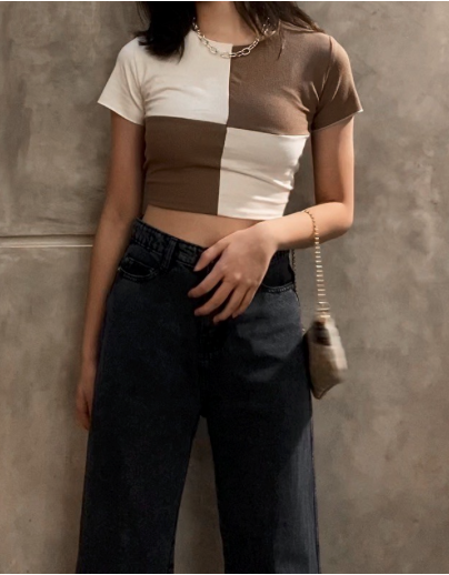No 4 - Crop Top Two Tone