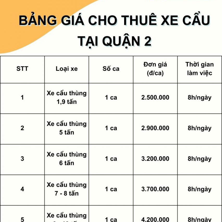Cho Thuê Xe Cẩu Tại Quận 2
