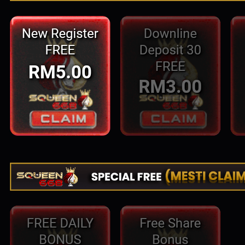 SQUEEN668 FREE TANPA DEPOSIT RM5 HOT!!