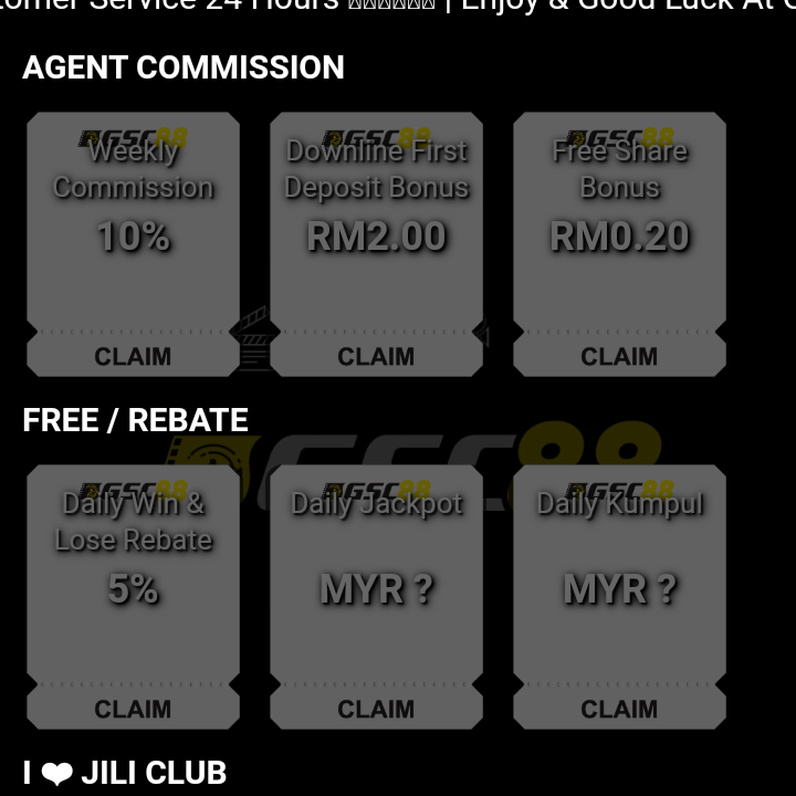 GSCASINO88 WELCOME BONUS 100% HOT!!(NEW)