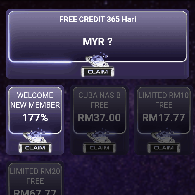 GALAXY77 PROMO FREE DAILY RM6 HOT!!(NEW)