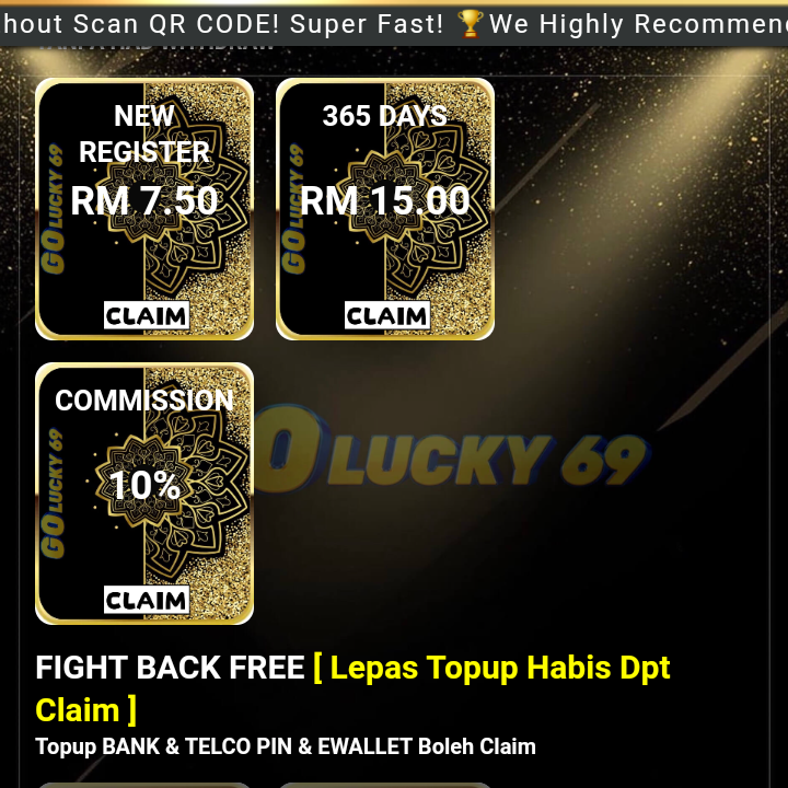 GOLCKY69 NEW REGISTER RM7.50 HOT!!(NEW) 