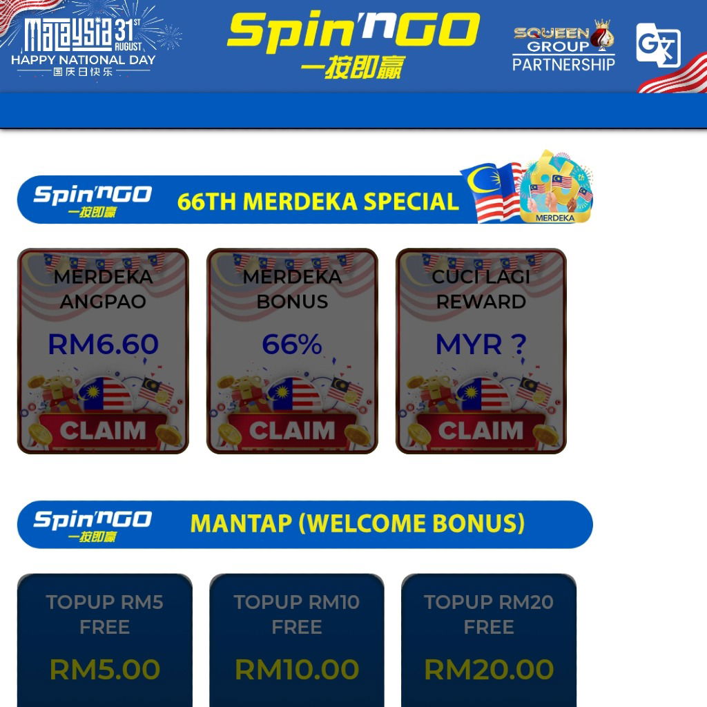 (New) SpinNGo | New Register Free Rm5 No Deposit