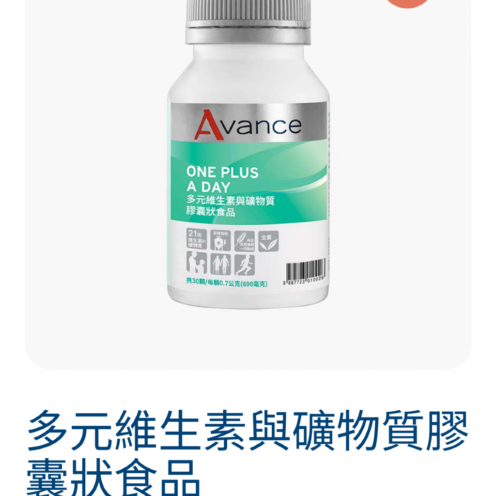 多元維生素與礦物質膠囊食品