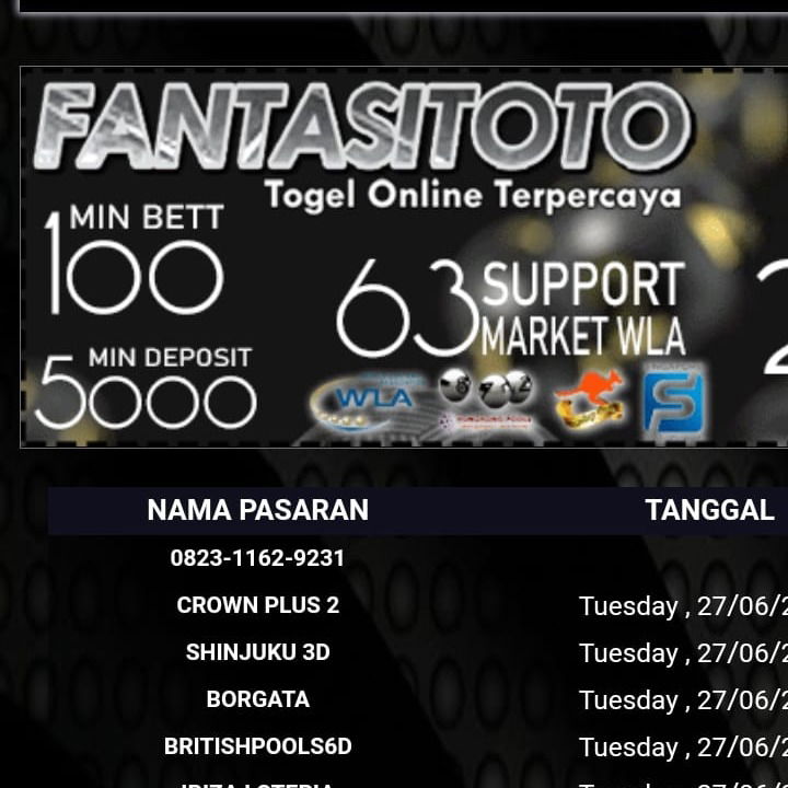 FANTASITOTO - TAMPILAN WEB