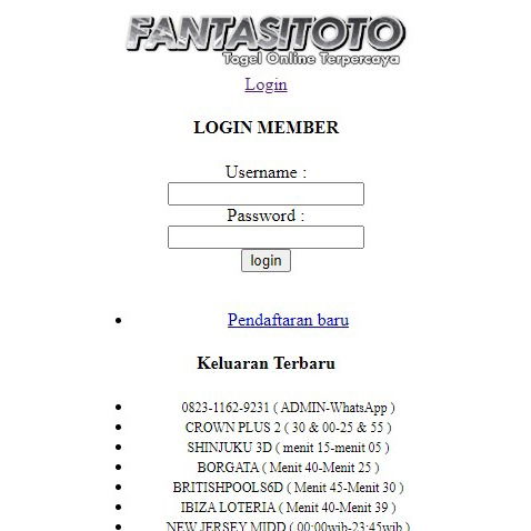 FANTASITOTO - TAMPILAN WAP