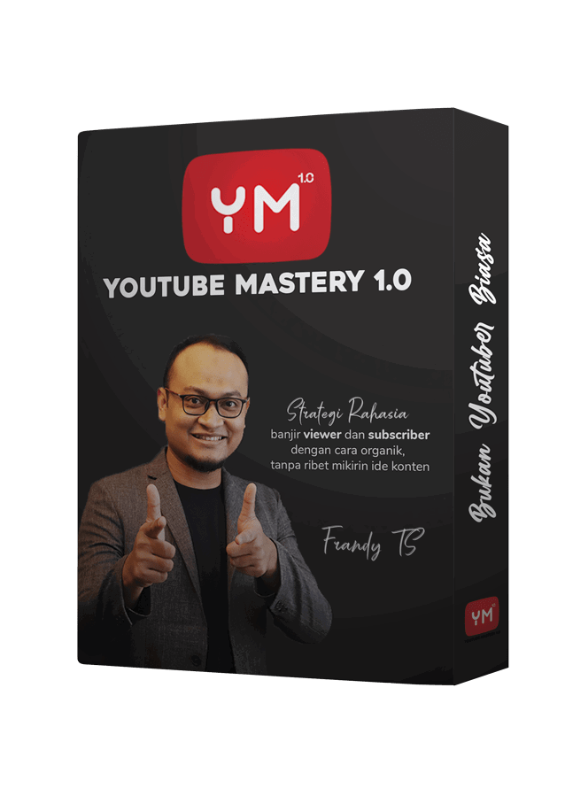 YOUTUBE MASTERY 1.0  Strategi Rahasia banjir viewers dan subscribers dengan cara organik. Tidak hanya diajarkan menghasilkan uang tapi juga membangun aset digital yang telah menghasilkan Passive Income Milyaran rupiah.  DISKON 56%