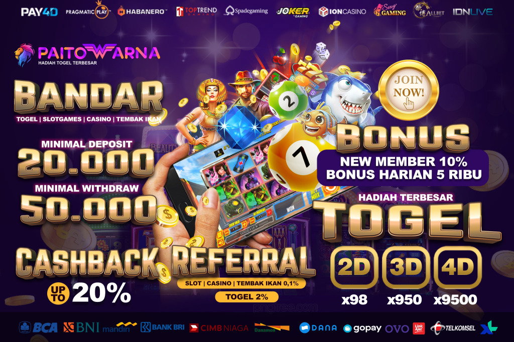 Klik Gambar ini !!! 🔥 PAITOWARNA 🔥  BANDAR TOGEL HADIAH FULL  2D X 98 3D X 950 4D X 9500  1 ID Untuk  Semua Games Seperti :  🎰 SLOTGAMES 🐋 TEMBAK IKAN 🎲 CASINO ⚽ BOLA 🎱 TOGEL  ⚡Proses Transaksi Dipastikan Cepat Dan Aman