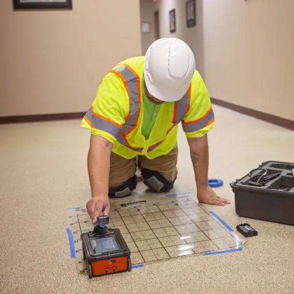 How could ground-penetrating radar be used to non-destructively assess the state of reinforced concrete?