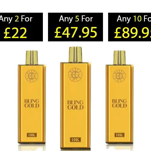 Bling Gold 10000 Puffs Disposable Vape Device | Best Price Offer