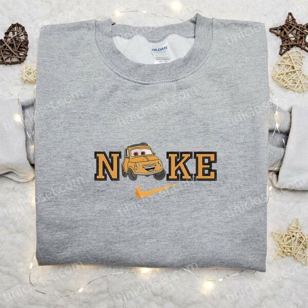 Luigi x Nike Cartoon Embroidered Hoodie, Disney Embroidered Shirt, Nike Inspired Embroidered Shirt