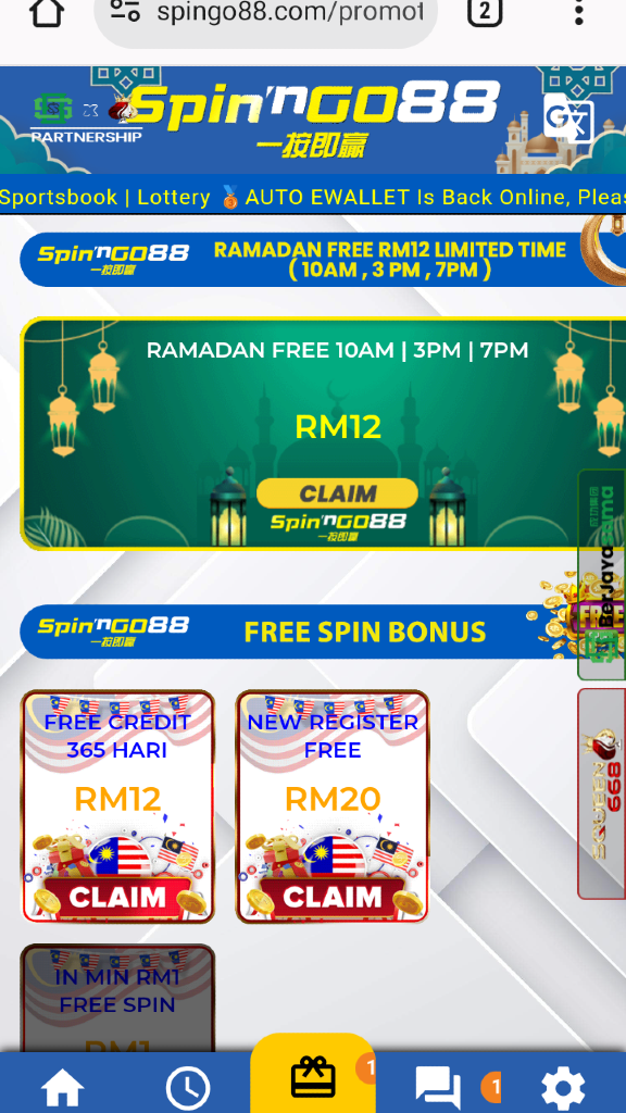 SPINGO88 FREE REGISTER RM12 HOT!!